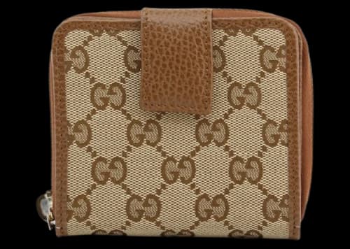 Gucci Folding French Wallet Small Beige