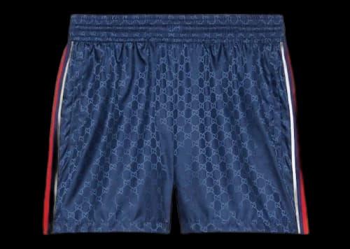 Gucci GG Jacquard Nylon Swim Shorts Blue