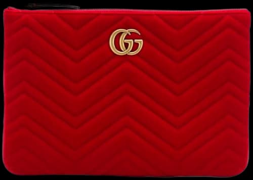 Gucci GG Marmont Clutch Velvet Hibiscus Red