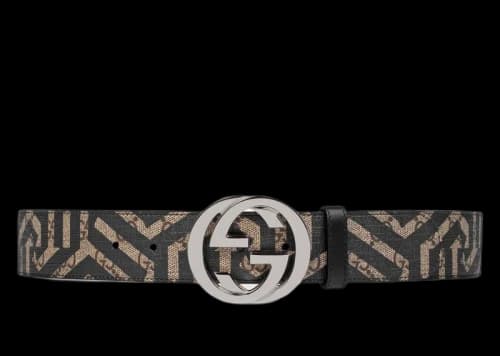 Gucci Interlocking G Belt GG Supreme Caleido 1.5W Beige/Ebony/Black