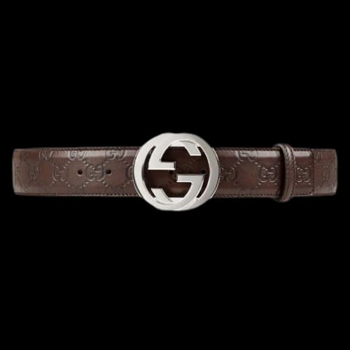 Gucci Interlocking G Belt Guccissima Dark Brown