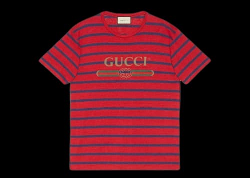 Gucci Logo Striped T-shirt Red