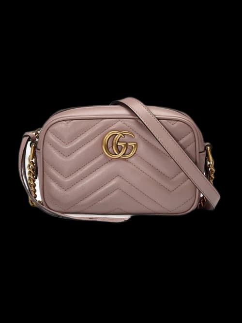 Gucci GG Marmont Camera Bag Matelasse Mini Dusty Pink