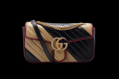 Gucci GG Marmont Shoulder Bag Diagonal Matelasse Small Beige/Black