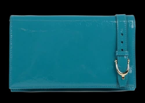 Gucci Nice Wallet MicroGuccissima Patent Leather Teal