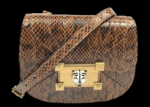 Gucci Osiride Shoulder Bag Snakeskin Small Brown