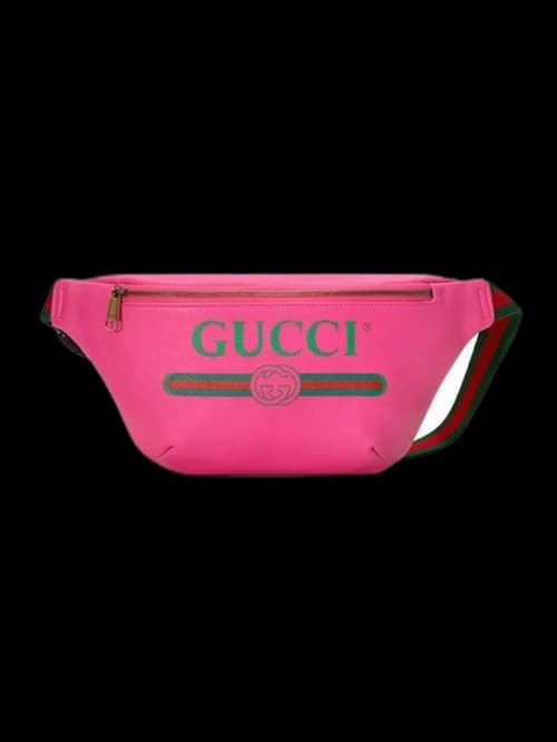 Gucci Print Belt Bag Vintage Logo Small Pink