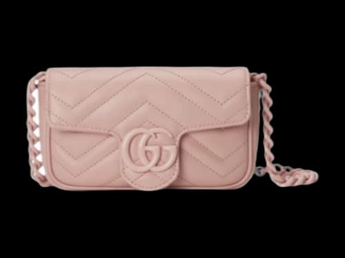 Gucci Quilted Marmont Chained Belt Bag Perfect Pink