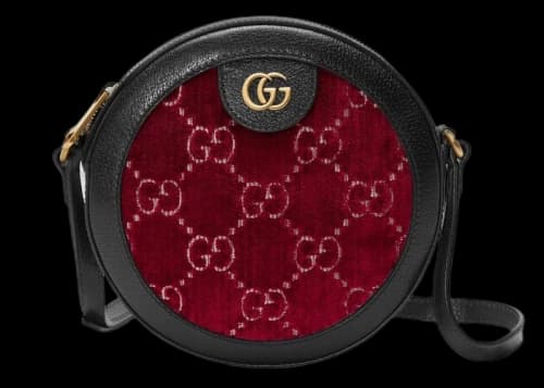 Gucci Round GG Shoulder Bag Velvet Red/Black