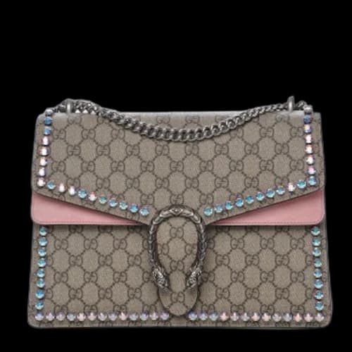 Gucci Dionysus Shoulder GG Supreme Crystal Pink