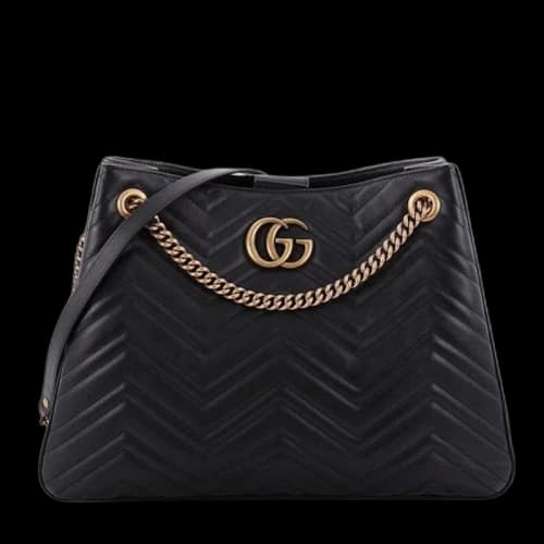 Gucci GG Marmont Chain Shoulder Bag Matelasse Black