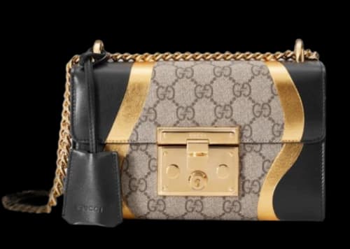 Gucci Padlock Shoulder Bag GG Supreme Small Beige/Black/Gold