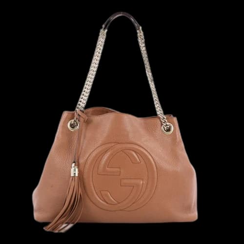 Gucci Soho Shoulder Bag Chain Strap Medium Brown