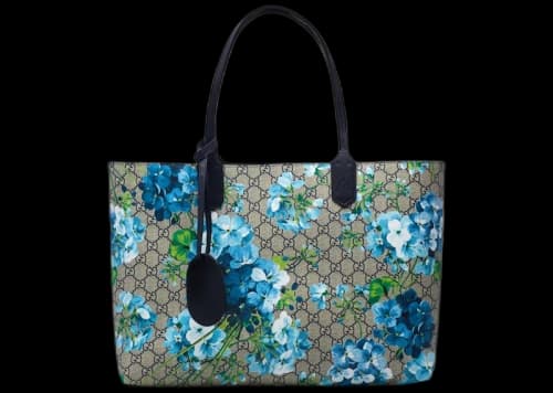 Gucci Reversible Tote GG Blooms Medium Beige/Blue