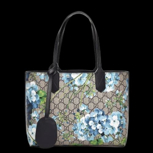 Gucci Reversible Tote Blooms GG Small Blue/Beige/White/Green