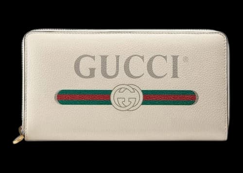 Gucci Vintage Logo (12 Card Slots) Zip Around Wallet White/Multi