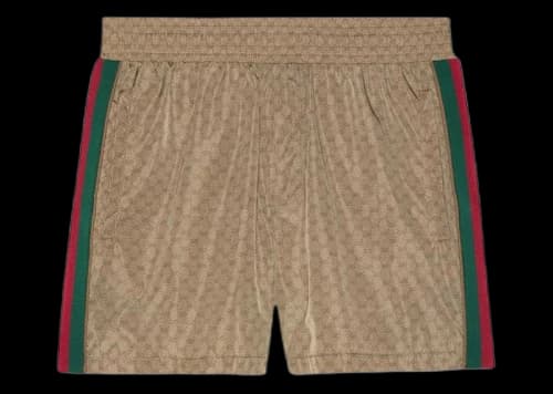 Gucci Waterproof Nylon GG Swim Shorts Camel
