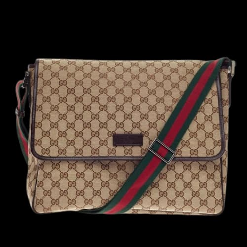 Gucci Web Strap Messenger GG Medium Brown