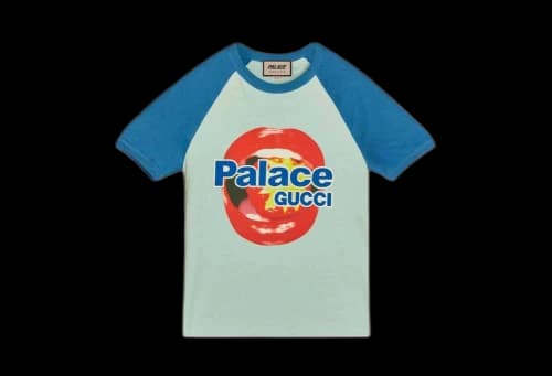 Gucci x Palace Printed Cotton Jersey T-Shirt Light Blue (FW22)