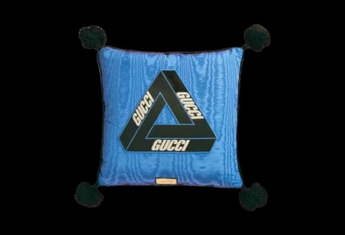 Gucci x Palace Printed Silk Patches Pillow Blue (FW22)
