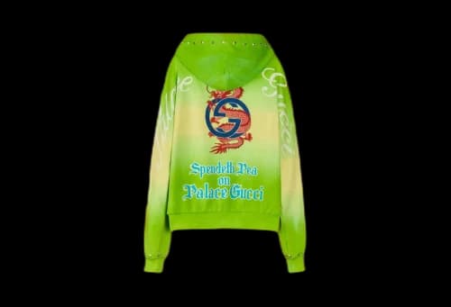 Gucci x Palace Studded and Embroidered Tie-Dye Sweatshirt Green (FW22)