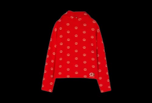 Gucci x Palace Wool Knit Strawberry With Studs And Crochet Detail Hoodie (FW22)