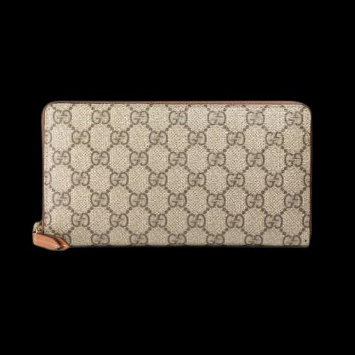 Gucci Zip Around Wallet GG Supreme Large Beige/Brown