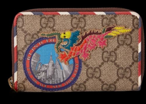 Gucci Zip Wallet Courrier Supreme GG Beige