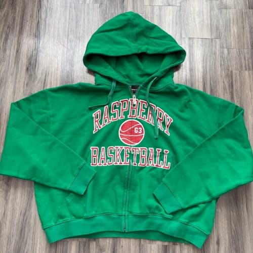 GV Gallery Fiveways Raspberry Basketball Zip-Up Hoodie Green