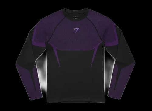 Gymshark L/S Muscle Fit T-shirt Black/Athletic Purple