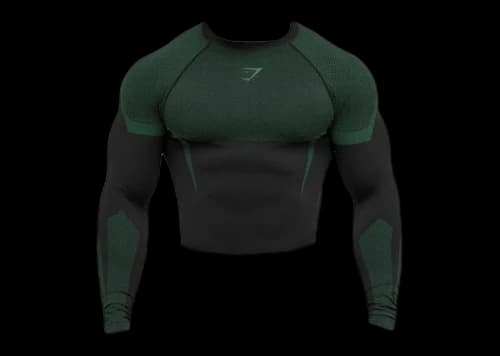 Gymshark Onyx 5.0 Seamless Longsleeve T-shirt Black/Lift Green