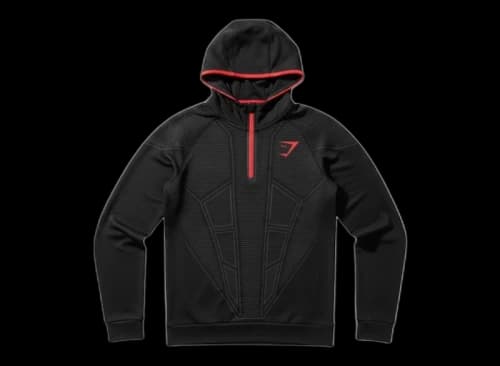 Gymshark Onyx V1 Hoodie Black/Onyx Grey/Carmine Red