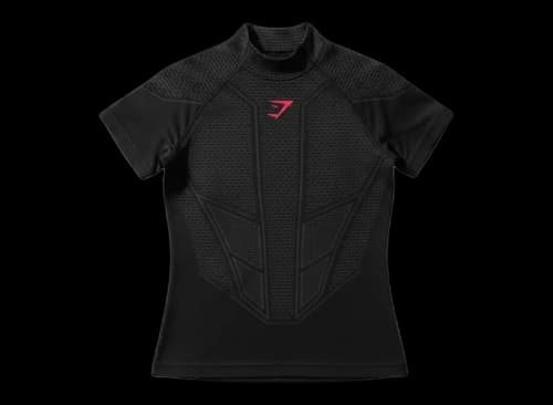Gymshark Onyx Women's V1 Baby Tee Black/Onyx Grey/Carmine Red