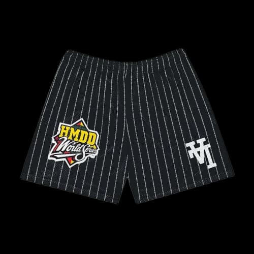 Happy Memories Don't Die LA Pinstripe Basketball Short Black