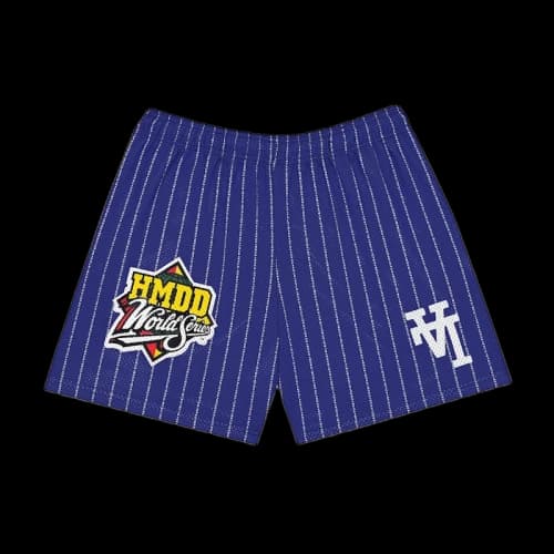 Happy Memories Don't Die LA Pinstripe Basketball Short Blue