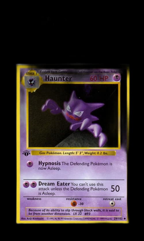 Haunter 1999 Pokemon TCG Base Set 1st Edition #29/102 (PSA or BGS Graded)