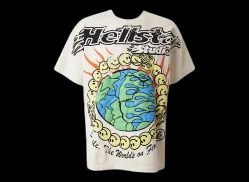 Hellstar Globe Smiley Face Tee White
