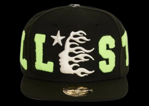 Hellstar OG Patch Fitted Hat Black/Neon Green