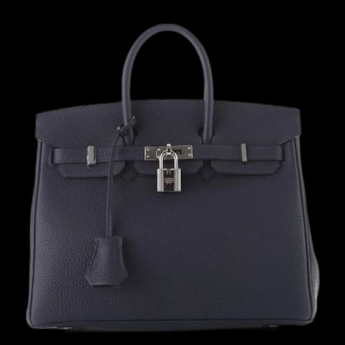 Hermes Birkin Birkin Togo Palladium 25 Bleu Nuit