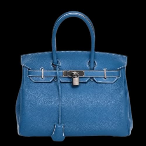 Hermes Birkin Clemence 30 Mykonos/Blanc