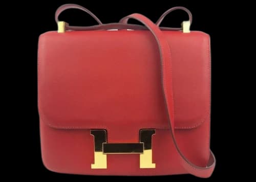 Hermes Constance Leather Gold-tone 24 Red Rouge