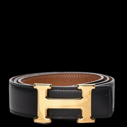 Hermes H Belt Box/Togo 32mm Noir/Gold