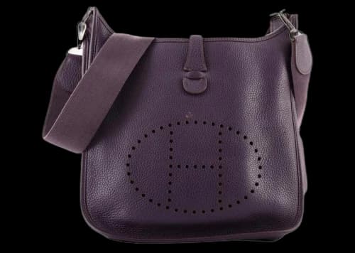 Hermes Taurillon Clemence Crossbody Bag Evelyn Mini Purple