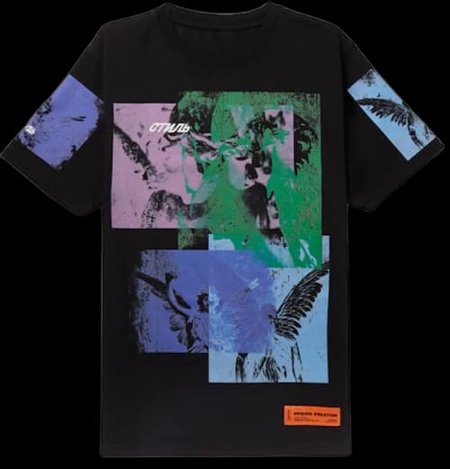 Heron Preston CTNMB Embroidered Angel Statue T-Shirt Black/Multicolor