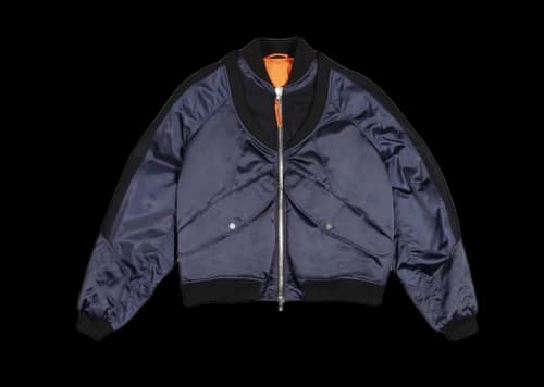 Heron Preston Herons 2 Fabrics Bomber Jacket Dark Blue