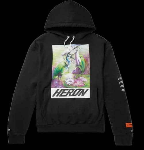 Heron Preston John James Audubon Heron Graphic Hoodie Black/Multicolor