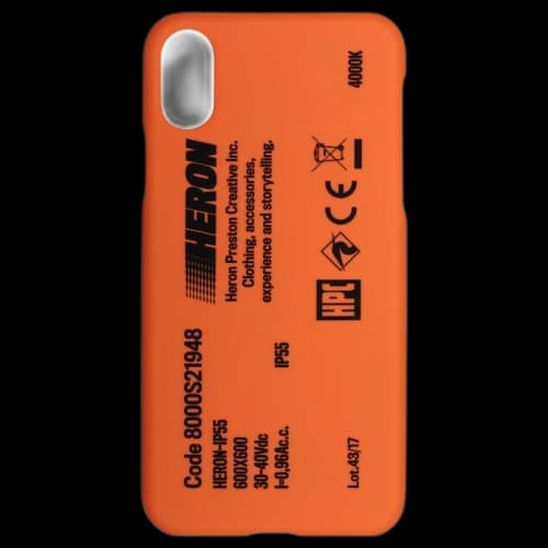 Heron Preston Stamp Logo iPhone X Case (SS19) Orange/Black