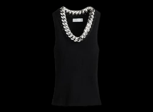 H&M x Stella McCartney Women's Chain-Detail Ribbed Vest Top Black