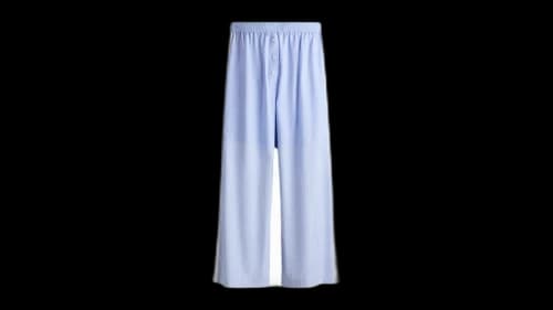 H&M x Stella McCartney Women's Panelled Poplin Trousers Blue/Striped