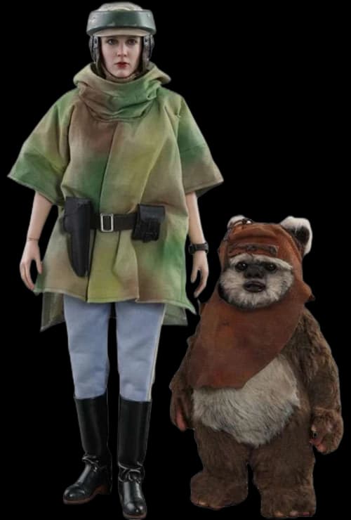 Hot Toys Star Wars Movie Masterpiece Princess Leia & Wicket Return of the Jedi Collectible Figure